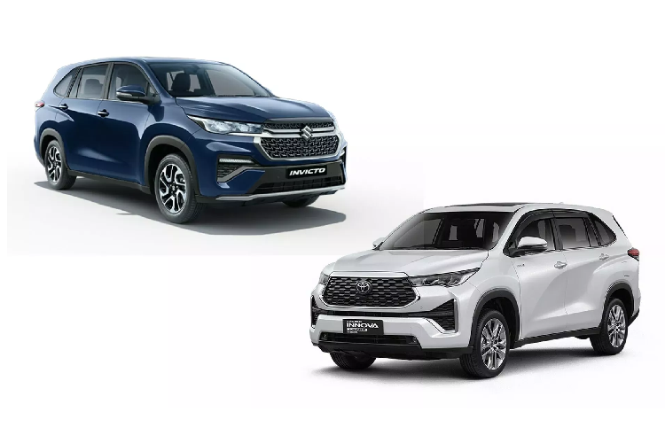 Vì là "anh em" nên ngoại hình 2 mẫu xe này tương đối giống nhau. Những thay đổi tập trung ở phần đầu xe MPV Suzuki Invicto hybrid 2024, nơi các nhà thiết kế của Suzuki đã bổ sung lưới tản nhiệt lớn hơn với lượng chrome dày hơn, bên cạnh cản được thiết kế lại với các khe hút gió giả và cản trước hơi khác.