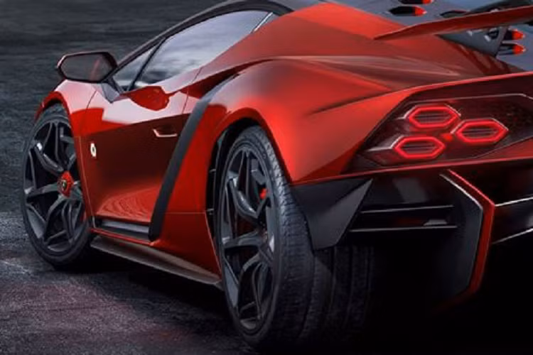 Nắp ca-pô và phần cản chia gió trước khá giống xe đua Essenza SCV12.Chiếc coupe Invencible được hoàn thiện tông màu đỏ Rosso Efesto tương phản với các yếu tố sợi carbon lộ ra.