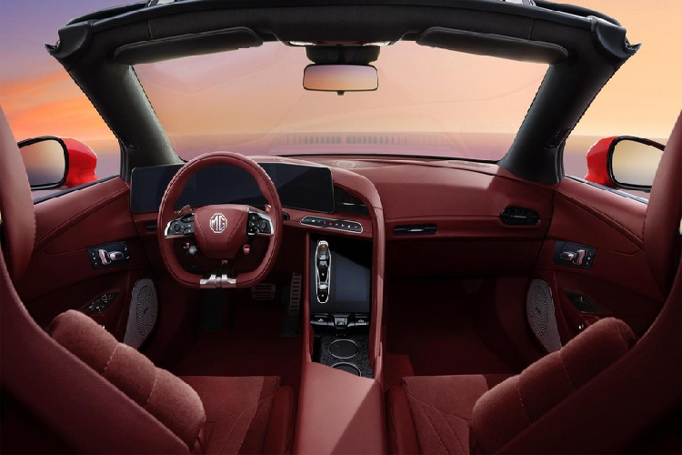 Ngoài ra, ở bảng điều khiển trung tâm, còn có 1 màn hình nhỏ, hãng chưa thông báo dùng để chỉnh gì, kế bên là các nút bấm P, R, N, D, ngay dưới là các nút hạ mui và đóng mui cùng chỉnh cửa sổ.