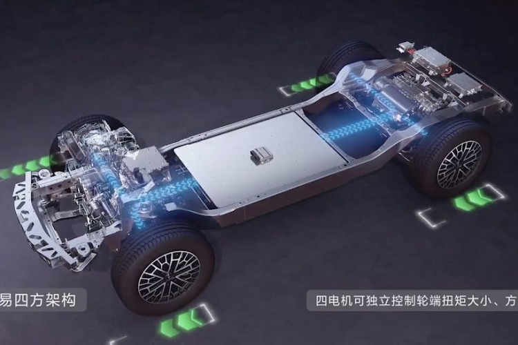 Về sức mạnh, mỗi bánh xe của Yangwang U8 có 1 động cơ điện, nhờ đó, công suất tối đa của một động cơ dao động từ 295 mã lực đến 322 mã lực và mô-men xoắn cực đại là 320-420 Nm. Tổng công suất mà 4 mô tơ điện mang đến cho chiếc xe Yangwang U8 là hơn 1.000 mã lực. Nhờ đó mà, Yangwang U8 có thể dễ dàng đạt được hiệu suất tăng tốc từ vị trí xuất phát lên 100 km/h chỉ trong thời gian 3 giây.