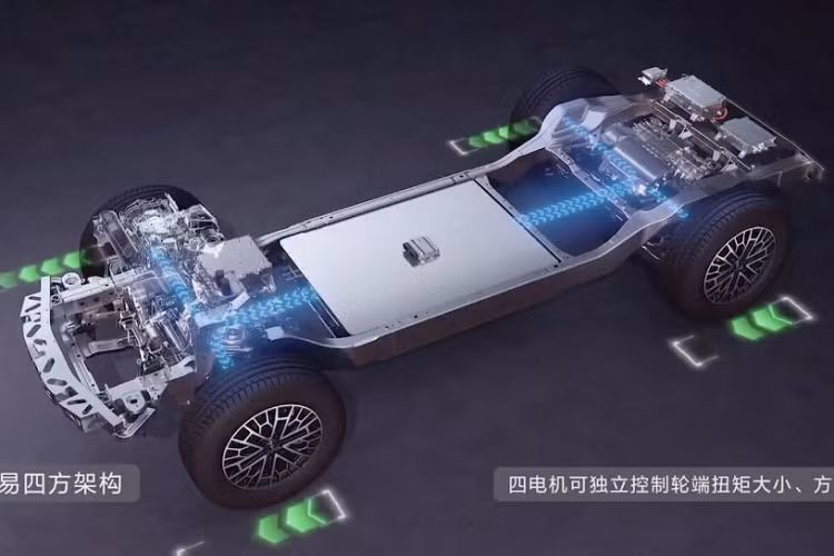 Về sức mạnh, mỗi bánh xe của Yangwang U8 có 1 động cơ điện, nhờ đó, công suất tối đa của một động cơ dao động từ 295 mã lực đến 322 mã lực và mô-men xoắn cực đại là 320-420 Nm. Tổng công suất mà 4 mô tơ điện mang đến cho chiếc xe Yangwang U8 là hơn 1.000 mã lực. Nhờ đó mà, Yangwang U8 có thể dễ dàng đạt được hiệu suất tăng tốc từ vị trí xuất phát lên 100 km/h chỉ trong thời gian 3 giây.