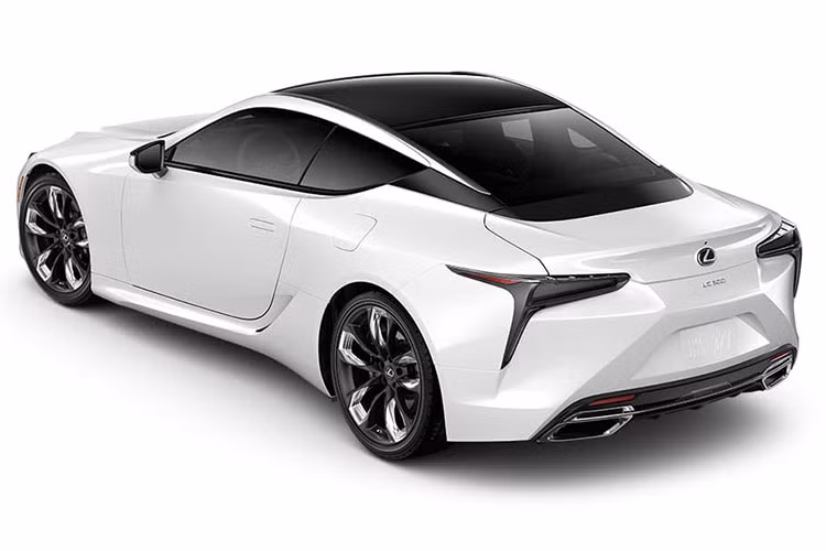 Điểm nhấn của mẫu coupe hạng sang Lexus LC500 phiên bản Inspiration Series 2024 là tông màu sơn trắng Polar Surge Satin ở ngoại thất, cùng các chi tiết đen bóng đậm chất sang trọng.