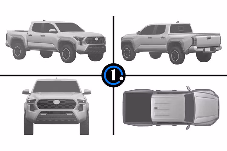 Ngoài ra, Toyota Tacoma 2024 còn sở hữu cụm đèn pha nhỏ gọn nằm ở hai góc đầu xe, tích hợp dải đèn LED định vị ban ngày. Cụm đèn pha này có thiết kế giống với loại hiện đang được dùng cho Toyota Tundra. Ngay phía dưới đèn pha là khe gió nằm dọc mới.