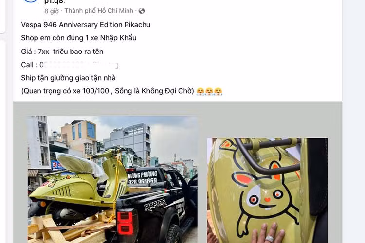 Cụ thể, một đại lý tư nhân tại TP.HCM đã chào bán mẫu xe ga Vespa 946 10 Anniversario phiên bản đặc biệt với giá khoảng hơn 700 triệu đồng. Như vậy, mức giá chiếc xe máy tay ga này đắt ngang một chiếc SUV Mazda CX-CX5 2023 đời mới. 