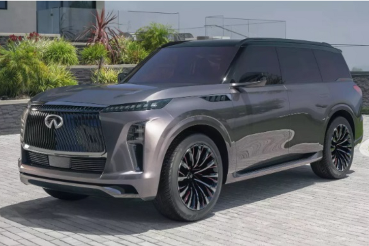 Theo đó, thiết kế của Infiniti QX Monograph concept mới được lấy cảm hứng từ rừng tre. Đầu xe gây ấn tượng với lưới tản nhiệt “vòm kép” lớn được thiết kế uốn cong nhẹ nhàng về phía giữa, bắt chéo nhau để tạo ra một bề mặt ma trận phức tạp. Chi tiết này giúp xe nhìn tinh tế, bắt mắt hơn.