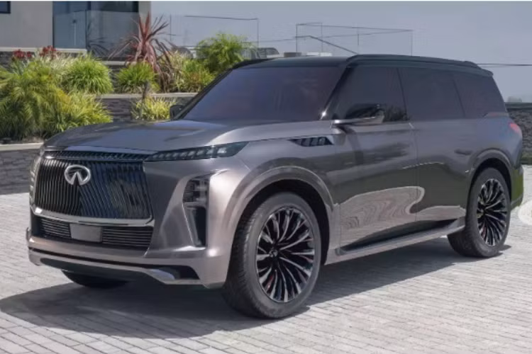 Theo đó, thiết kế của Infiniti QX Monograph concept mới được lấy cảm hứng từ rừng tre. Đầu xe gây ấn tượng với lưới tản nhiệt “vòm kép” lớn được thiết kế uốn cong nhẹ nhàng về phía giữa, bắt chéo nhau để tạo ra một bề mặt ma trận phức tạp. Chi tiết này giúp xe nhìn tinh tế, bắt mắt hơn.