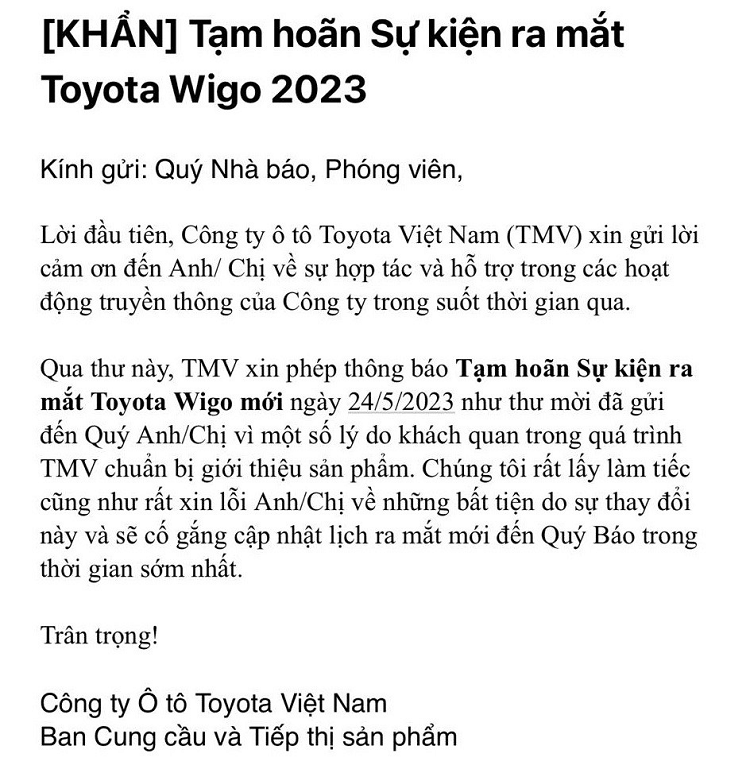 Toyota Wigo 2023 lai dung ra mat Viet Nam, khach hang “cho dai co