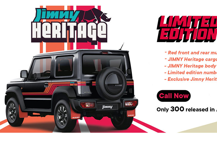 Suzuki Jimny hiện là một trong những mẫu SUV việt dã cỡ nhỏ được yêu thích nhất thế giới. Để đáp lại thịnh tình của người tiêu dùng, hãng đã chính thức trình làng phiên bản đặc biệt mới của dòng xe này mang tên Suzuki Jimny Heritage Limited Edition 2023 ở thị trường Úc.