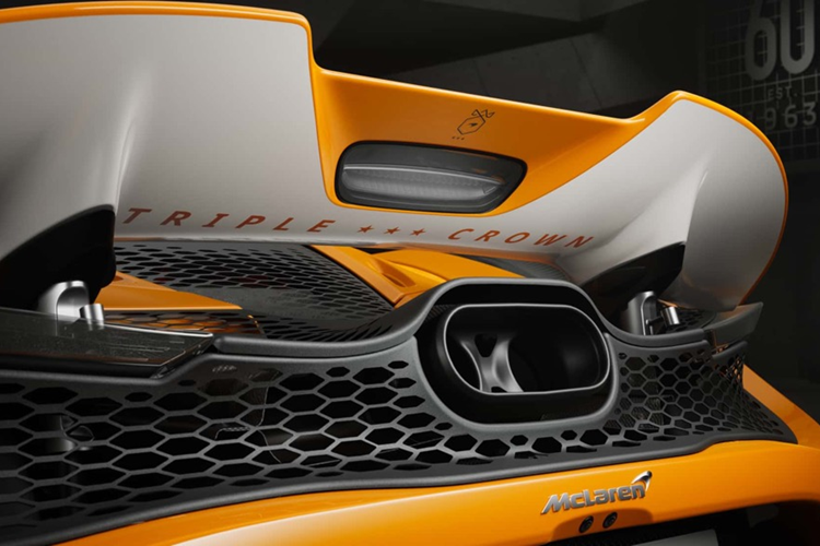 Kết hợp với các tùy chọn màu sơn của Triple Crown còn có những sọc sơn kéo từ trung tâm của nắp capo lên trên và ở cánh gió sau cũng có hai đường sọc này. Mặt dưới cánh sau được sơn tông màu tương phản cùng dòng chữ Triple Crown hơn nữa, cùng với màu phanh sơn mới và nhiều chi tiết thay đổi.