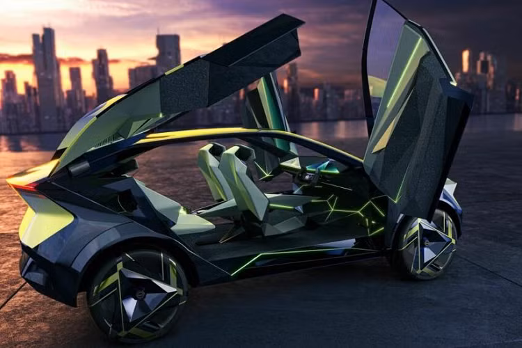 Cản trước hầm hố được sơn màu đen bóng, tương phản với màu vàng chanh bao phủ toàn bộ khu vực ngoại thất. Nissan cho biết đây là một màu sơn đặc biệt, có khả năng “thay đổi màu sắc tùy thuộc vào góc ánh sáng chiếu vào”.