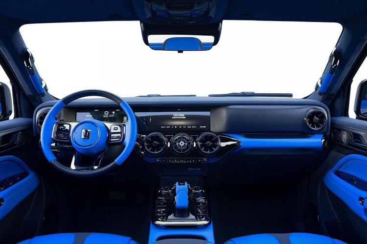 Khách hàng chọn mua xe Tank 300 Cyber Knight sẽ có quyền chọn màu nội thất là xanh đen hoặc cam-đen, ngoại thất bên ngoài của xe chỉ có 1 màu đen, giống với tên gọi của phiên bản.