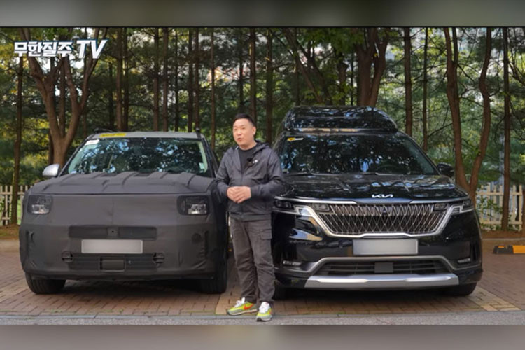 Bên cạnh đó là nắp ca-pô phẳng, hốc gió trung tâm hình chữ nhật, khe gió nằm dọc mới ở hai góc cản trước và cột A sơn màu đen, mang đến hiệu ứng nóc trôi nổi cho xe. Khi chạy thử trên đường phố, Hyundai Santa Fe 2024 dùng khá nhiều loại vành la-zăng khác nhau, trong đó có loại 21 inch. Đằng sau mẫu SUV này sẽ xuất hiện đèn hậu LED mới nằm khá thấp và có tạo hình chữ "H" bên trong.