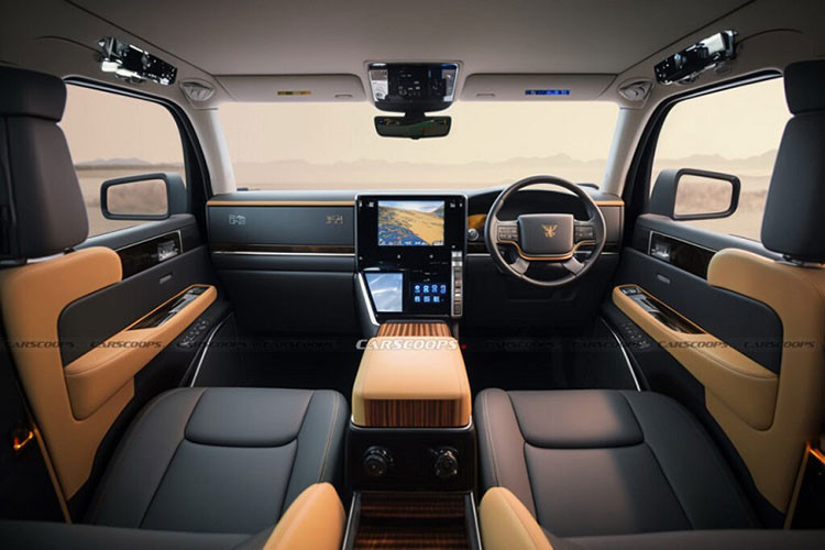 Tin đồn cũng khẳng định mẫu SUV hạng sang này sẽ được trang bị vách ngăn ở giữa hàng ghế trước và sau, tương tự Lexus LM phiên bản 4 chỗ. Thiết kế này nhằm đảm bảo sự riêng tư cho hành khách phía sau cũng thường là ông chủ đích thực của xe.