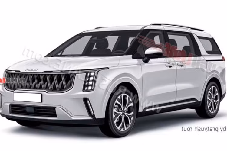 Hệ thống đèn pha là chi tiết thay đổi dễ nhận thấy nhất trên Kia Carnival Facelift 2024. Trái ngược với đèn pha bố trí theo chiều ngang trên phiên bản hiện hành, bản facelift có đèn pha đặt dọc tương tự như mẫu EV9.