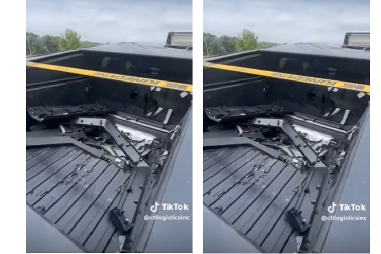 Ngoài ra, chiếc xe Tesla Cybertruck bị lật trong thủ nghiệm mới này cũng được trang bị cửa sổ trời mang lại cảm giác rộng rãi, thoải mái hơn cho hành khách phía trong xe.