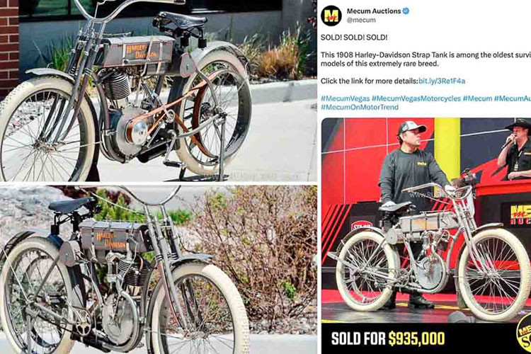 Với mức giá xe Harley-Davidson Strap Tank 1908 siêu đắt đỏ, tới 935.000 USD (khoảng 22,1 tỷ đồng) đã bao gồm cả thuế, phí. Chiếc Strap Tank 1908 cổ điển này đã trở thành xe máy đắt nhất thế giới.
