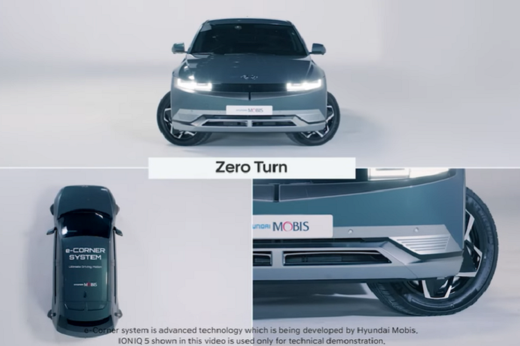 Không chỉ đi ngang như cua, công nghệ e-Corner còn giúp xe đi chéo giống như GMC Hummer EV hay bánh trước hướng thẳng nhưng bánh sau hướng 90 độ, giúp việc quay đầu xe gọn lẹ hơn nhiều. Tuy nhiên, e-Corner trên Hyundai Ioniq 5 vẫn là dạng ý tưởng và chưa rõ khi nào được áp dụng trên xe sản xuất.
