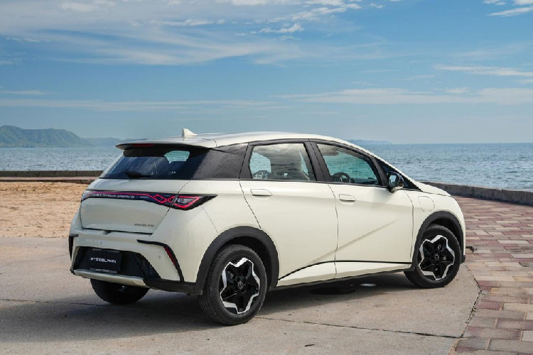 BYD Dolphin tại Thái Lan có 8 tùy chọn màu sơn, bao gồm trắng kem, tím, xám, hồng (bản Standard Range), tím + nóc đen, trắng + nóc xám, hồng + nóc xám và xanh dương + nóc xám (bản Extended Range). Xe được bảo hành 8 năm hoặc 160.000 km (tùy điều kiện nào đến trước) cho cả xe và pin.