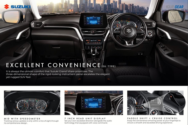 Đáng tiếc là trang bị an toàn của Suzuki Grand Vitara 2023 khá cơ bản. Ngoại trừ điểm nhấn là camera 360 độ, mẫu SUV cỡ B này chỉ có hệ thống kiểm soát hành trình, hệ thống chống bó cứng phanh ABS, phân bổ lực phanh điện tử, trợ lực phanh, cân bằng điện tử, hỗ trợ khởi hành ngang dốc và 6 túi khí.