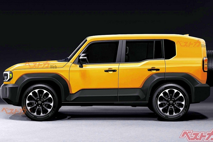 Trong 2 mẫu xe bí ẩn kể trên, có 1 mẫu SUV việt dã cỡ nhỏ và được coi như "tiểu Toyota Land Cruiser". Theo tin đồn, mẫu xe này sẽ được gọi bằng cái tên Toyota Land Hopper hoàn toàn mới. Tờ Bestcarweb của Nhật Bản cho biết, cái tên Land Hopper đã được hãng Toyota đăng ký bản quyền thương hiệu vào ngày 8/8/2023 tại Nhật Bản.