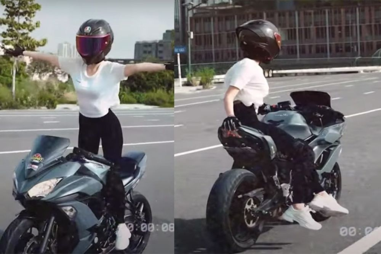 Trước đó, mạng xã hội lan truyền các video Ngọc Trinh điều khiển môtô Ducati tiền tỷ, BMW trong tư thế tạo dáng nguy hiểm như quỳ, nằm trên yên; đứng một bên xe; buông hai tay khi lái... Các clip này do chính Ngọc Trinh và đội ngũ của mình đăng tải lên Instagram, TikTok. Người mẫu quê Trà Vinh cũng đăng hình ảnh bị thương do ngã xe khi "biểu diễn" trên xe PKL lên trang cá nhân.