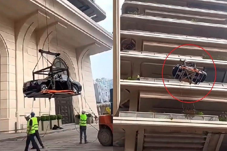 Khi bạn thừa tiền và muốn khoe sự giàu có của mình thì nên làm gì? Với một tỷ phú sống tại thành phố Hạ Môn, tỉnh Phúc Kiến, Trung Quốc, câu trả lời chính là cẩu chiếc xe siêu sang Rolls-Royce Ghost tiền tỷ của mình lên căn hộ penthouse ở tầng 44 của một tòa nhà.