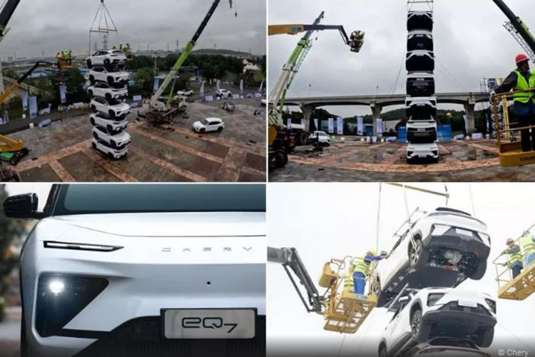 Theo tiêu chuẩn của Viện Bảo hiểm An toàn Đường cao tốc Hoa Kỳ (IIHS), để đạt được mức an toàn tối đa, mọi chiếc ô tô phải chịu được tải trọng gấp 4 lần trọng lượng của chính nó. Theo đó, nếu một mẫu xe có thể “tải” được 6 chiếc tương ứng nó thì đây là minh chứng rõ ràng cho sức mạnh kết cấu của chiếc xe đó. Vả mẫu Chery eQ7 2023 mới đã thực hiện điều này.