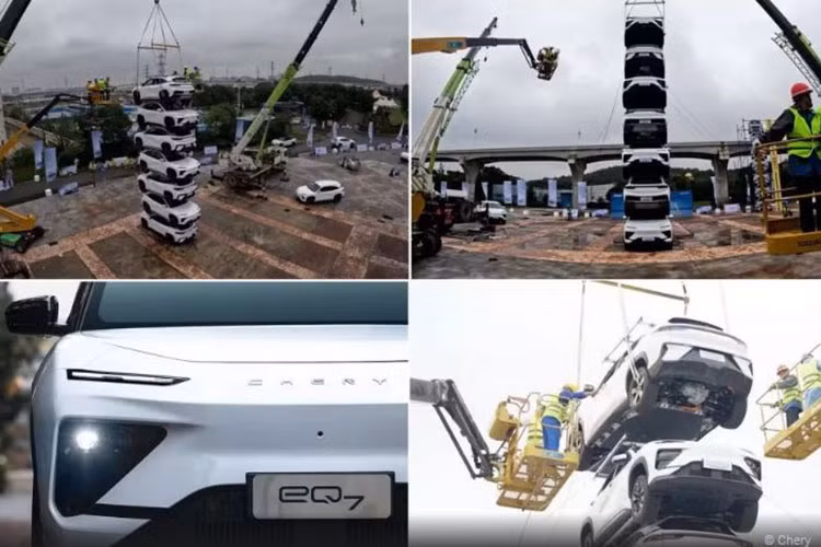 Theo tiêu chuẩn của Viện Bảo hiểm An toàn Đường cao tốc Hoa Kỳ (IIHS), để đạt được mức an toàn tối đa, mọi chiếc ô tô phải chịu được tải trọng gấp 4 lần trọng lượng của chính nó. Theo đó, nếu một mẫu xe có thể “tải” được 6 chiếc tương ứng nó thì đây là minh chứng rõ ràng cho sức mạnh kết cấu của chiếc xe đó. Vả mẫu Chery eQ7 2023 mới đã thực hiện điều này.