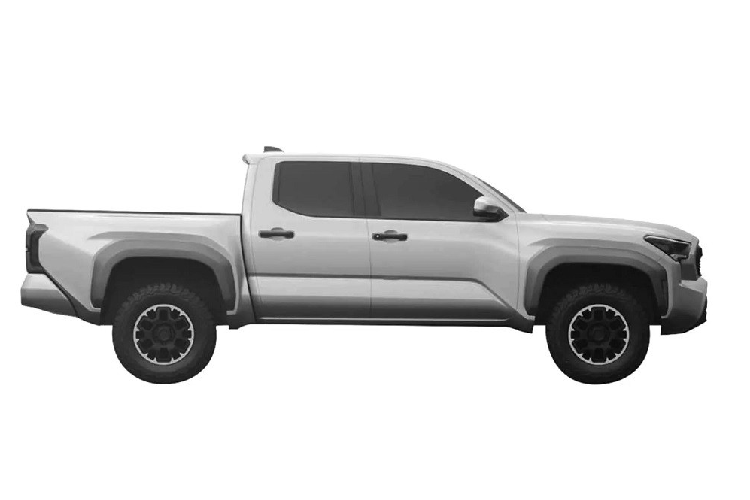 Đằng sau, Toyota Tacoma 2024 đi kèm cửa thùng hàng góc cạnh và cụm đèn hậu hình chữ "C" tương tự Tundra thế hệ mới. Tuy nhiên, cản sau của xe có thiết kế khá đơn giản và kém nổi bật. Hiện thông tin về Toyota Tacoma thế hệ mới vẫn chưa được hé lộ. Tuy nhiên, sẽ không ngạc nhiên nếu mẫu xe bán tải cỡ trung này dùng cơ sở gầm bệ tương tự Toyota Tundra mới.
