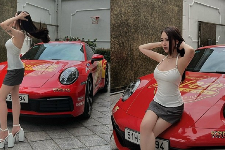 Ngoài chiếc xe thể thao Porsche 911 Carrera và Mini Cooper ra, hot mom Joyce Phạm và chồng cũng hay bị bắt gặp di chuyển trên chiếc xe SUV hạng sang Mercedes-AMG G63 Edition One của Minh Nhựa, hiện ngoại thất của "ông vua địa hình" cũng đã được dán màu đen nhám cùng ký hiệu K màu đỏ rất nổi bật.