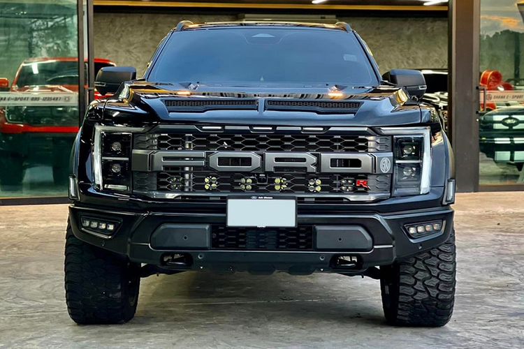 Shana E-Sport đã tinh chỉnh một số chi tiết ngoại thất của chiếc Ford Everest nguyên bản nhằm khiến nó trở nên hầm hố như biến thể Raptor thực thụ. Cụ thể, phần đầu xe được độ lại giống với siêu bán tải F-150 Raptor R với lưới tản nhiệt làm lớn hơn tích hợp dòng chữ FORD khổng lồ và bổ sung thêm dàn đèn phụ bên dưới ca-pô.