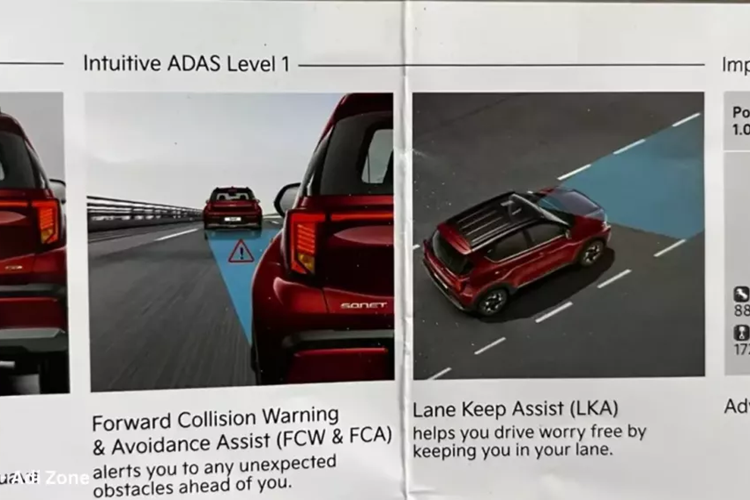 Khác với Seltos, Kia Sonet 2024 tại Ấn Độ chỉ có 8 tính năng ADAS, bao gồm hệ thống hỗ trợ giữ làn đường, cảnh báo lệch làn đường, cảnh báo người lái mất tập trung, hỗ trợ bám làn đường, hỗ trợ đèn pha, cảnh báo sớm và hỗ trợ tránh va chạm cũng như cảnh báo phương tiện phía trước khởi hành.