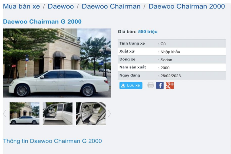 Do đã có tuổi đời khá lâu và cũng là mẫu xe hiếm tại nước ta nên việc tìm phụ tùng thay thế cho xe là không hề dễ dàng. Hiểu được điều này, người bán đã “chơi lớn”, tuyên bố tặng thêm một chiếc xe khác cùng hãng và năm sản xuất để khách hàng làm xe dự bị lấy phụ tùng thay thế.