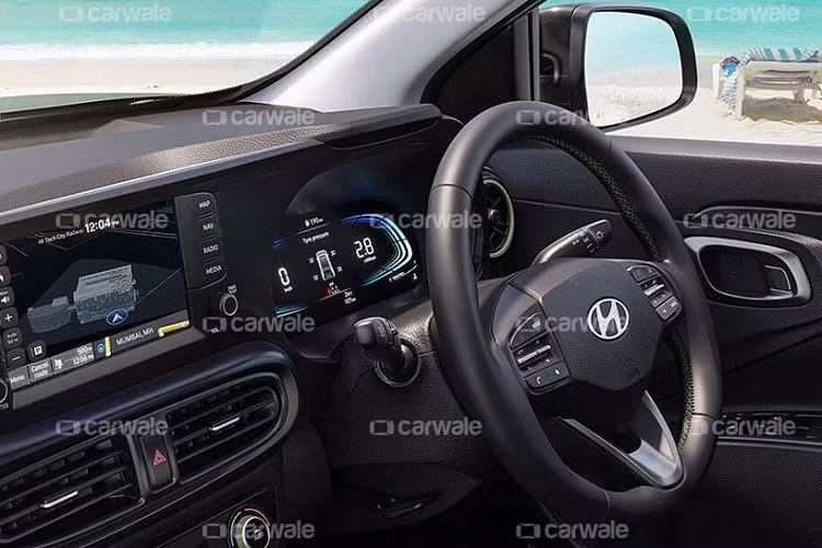 Điều này không có gì lạ vì đây vốn là mẫu SUV hạng A được phát triển dựa trên cơ sở gầm bệ của Hyundai Grand i10. Cụ thể, Hyundai Exter 2024 mới được trang bị cửa gió điều hòa, mặt táp-lô, màn hình cảm ứng trung tâm và tapi cửa giống với Grand i10 phiên bản nâng cấp. Ngáy cả núm xoay chỉnh điều hòa và vô lăng 3 chấu, tích hợp phím chỉnh âm lượng của mẫu SUV hạng A này, cũng giống Hyundai Grand i10.