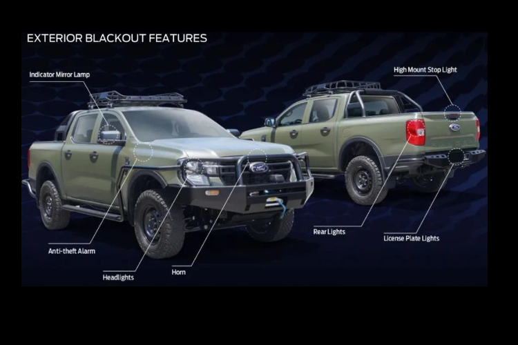Là mẫu xe bán tải Ford Ranger quân sự nên nhìn qua, ngoại thất của Ford FG-P khá giống với phiên bản off-road của Ford Ranger mới, nhưng thực tế chiếc xe này lại được trang bị nhiều công nghệ, tiện ích độc đáo, khác xa với Ranger thông thường.