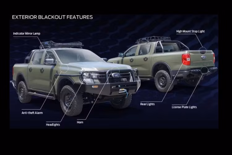 Là mẫu xe bán tải Ford Ranger quân sự nên nhìn qua, ngoại thất của Ford FG-P khá giống với phiên bản off-road của Ford Ranger mới, nhưng thực tế chiếc xe này lại được trang bị nhiều công nghệ, tiện ích độc đáo, khác xa với Ranger thông thường.