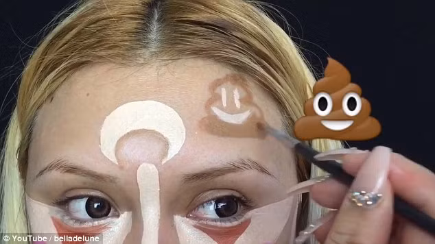 Esther thậm chí còn nghịch ngợm bằng cách vẽ thêm biểu tượng cảm xúc ở trán trái bằng kem tạo khối.