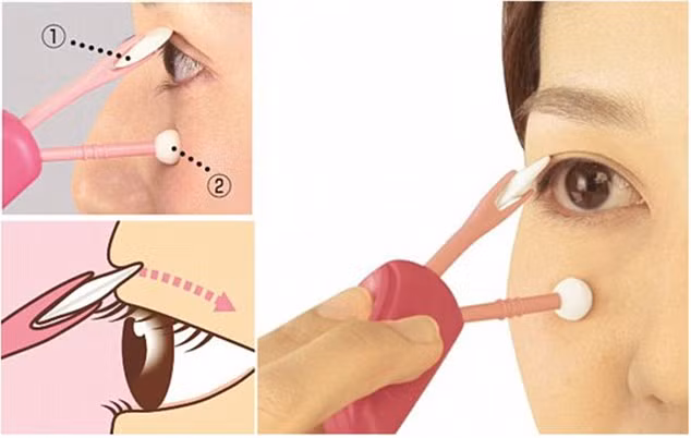 Dụng cụ nhấn mí này cho phép những cô nàng 1 mí dễ dàng tạo mắt 2 mí tạm thời theo ý thích.