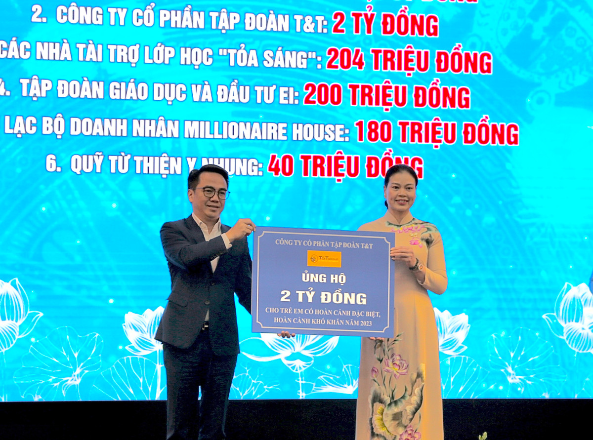 T&T Group ung ho 2 ty dong ho tro tre em co hoan canh kho khan