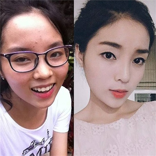 Hình ảnh trước và 1 năm sau khi đăng quang của Kỳ Duyên được đem ra so sánh.