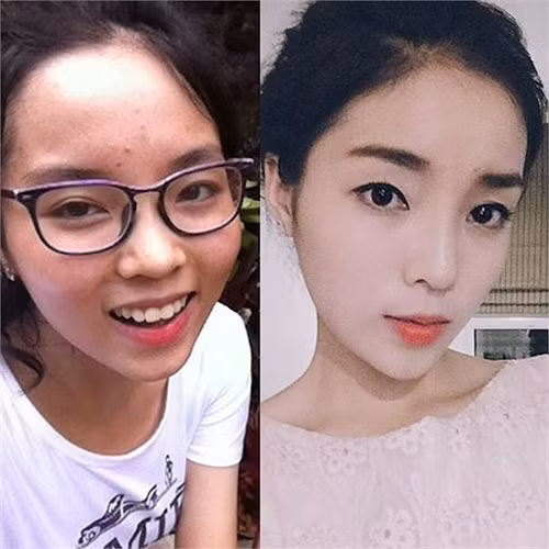 Hình ảnh trước và 1 năm sau khi đăng quang của Kỳ Duyên được đem ra so sánh.