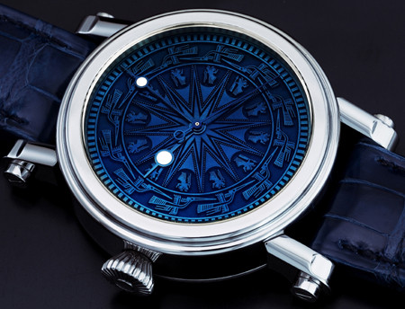 Chiếc đồng hồ mang họa tiết Trống đồng Đông Sơn với bộ kim Gianfrance của Speake- Marin được tôn thêm giá trị và đẳng cấp nhờ bộ kim đồng hồ.