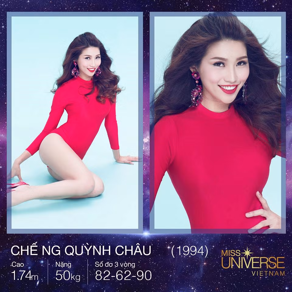 Trưởng thành từ cuộc thi Vietnam's Next Top Model 2014, Chế Nguyễn Quỳnh Châu liên tiếp "chinh chiến" ở các cuộc thi sắc đẹp trong nước. Cô có mặt trong top 15 Hoa hậu Hoàn vũ Việt Nam 2015 và top 5 Hoa khôi Áo dài 2016. Trong hồ sơ đăng ký, người mẫu đến từ Lâm Đồng chia sẻ: "Tôi từng tham gia nhiều sân chơi khác nhau để đi tìm một đích đến cho mình và trên mỗi chuyến hành trình, tôi đều cố gắng nỗ lực để chạm đến một mục tiêu nào đó mà mình đặt ra".