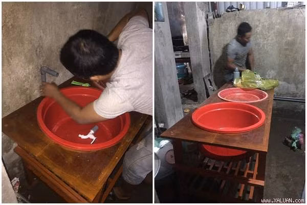 Anh chồng ghi điểm trong mắt vợ và dân mạng vì tự chế bồn rửa cực độc cho vợ.