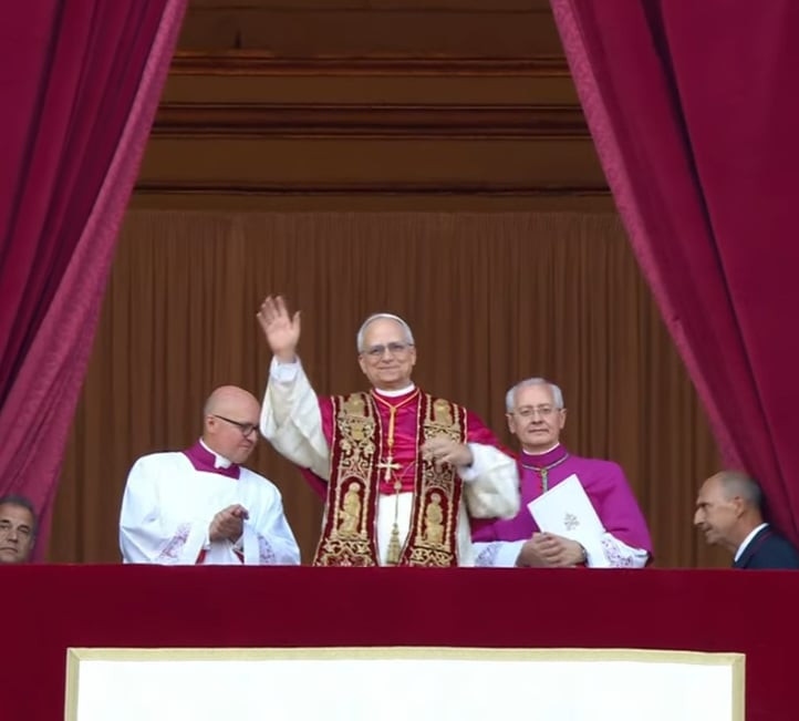 Trong bài phát biểu của mình, Giáo hoàng Leo XIV cũng gửi lời cảm ơn đến các Hồng y đã tín nhiệm chọn ông làm người đứng đầu Giáo hội Công giáo. Ảnh: Vatican Media.