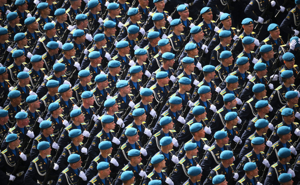 Lực lượng vũ trang Nga tham gia duyệt binh.