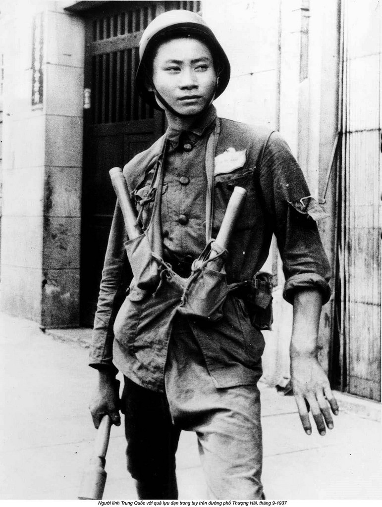 Trang bị của một người lính quân đội Quốc dân đảng năm 1937 giai đoạn đầu của Chiến tranh Trung-Nhật. Quân đội Trung Quốc lúc này được xây dựng theo mô hình của Quân đội Đức. Nguồn ảnh: Flickr.