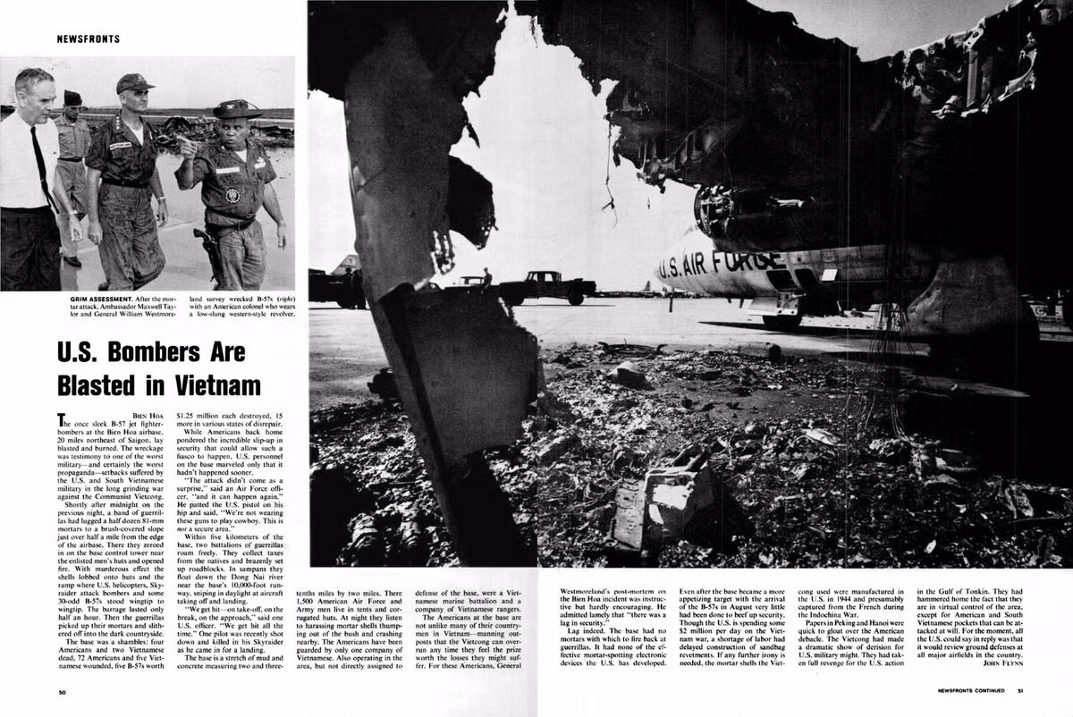 Những hình ảnh về vụ tai nạn "vô duyên" của Mỹ ở sân bay Biên Hòa xảy ra vào năm 1965. Nguồn ảnh: Flickr.