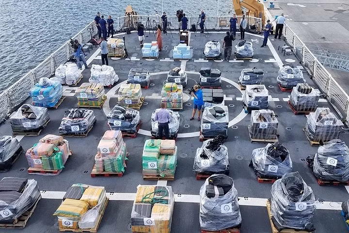 Số lượng khoảng 18,5 tấn cocaine trị giá 498 triệu USD mà tuần duyên Mỹ thu giữ được trong 20 vụ khác nhau ở vùng biển quốc tế thuộc đông Thái Bình Dương.