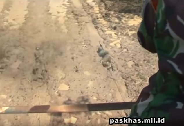 Trong khi đó, người sĩ quan chỉ huy với khả năng thiện xạ của mình sẽ khai hỏa bằng súng trường tấn công AK-47 vào sát vị trí của những ngừoi lính nằm dưới mặt đất. Nguồn ảnh: Paskhas.